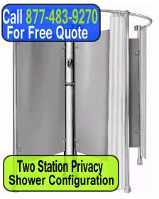 Two Station Privacy Shower Configuration Systems For Sale
